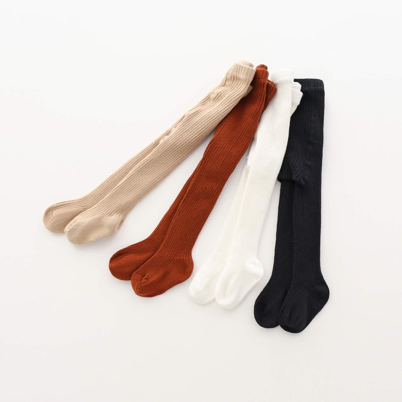 CECORC Baby Tights â€“ Thick Toddlers Girl Leggingsâ€“ Cable Knit Cotton Stockings, 6-12 months, maroon baby tights,(0-1 years, 4pack (black+white+redbrown+beige)) - Image 5